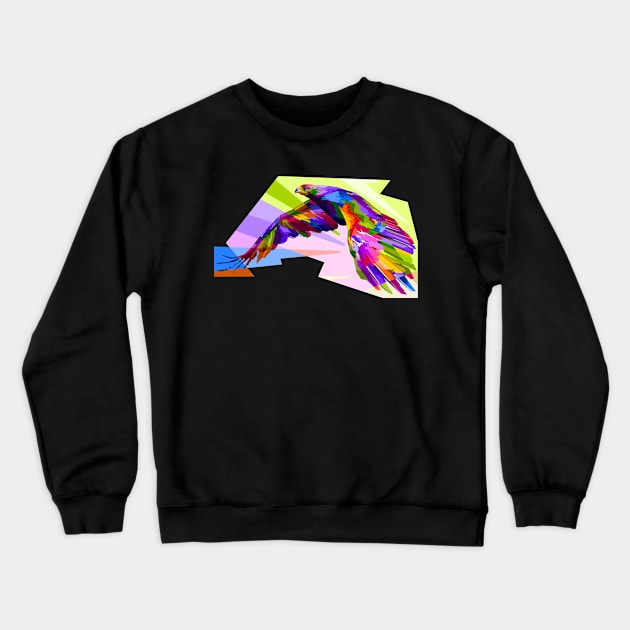 Eagle Flight Colorful Abstract Raptor Wildlife Nature Gift Crewneck Sweatshirt by twizzler3b